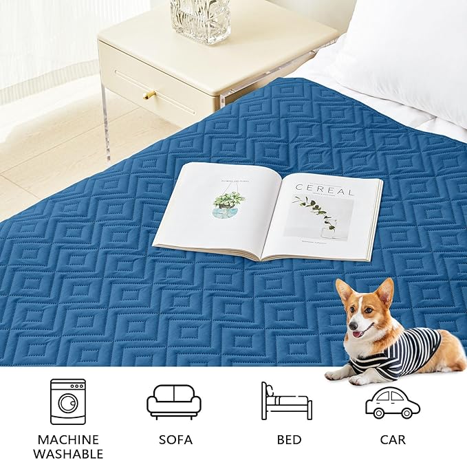 hyha Waterproof Dog Blanket, Soft Dog Bed Cover Pet Blankets, Waterproof Sofa Couch Cover for Dogs Washable, Reversible Pet Couch Covers for Sofa Furniture (30x70 Inch, Navy Blue/Navy Blue)