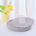 Art PineCone's Woven Cotton Rope Round Placemats Set of 4 with Holder Included, Non-Slip, and Heat Resistant Shabby Chic Placemats (Blended Charcoal, 13 inch)