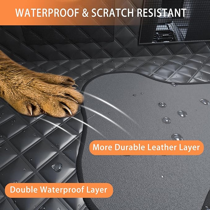Sixheels Car Back Seat Pet Cover for Dogs Back Seats Protector, Soft Inflatable Cushion Backseat Extender Comfortable Dog Hammock, Waterproof Dog Bed Rear Travel Accessories for Car,SUV,Truck