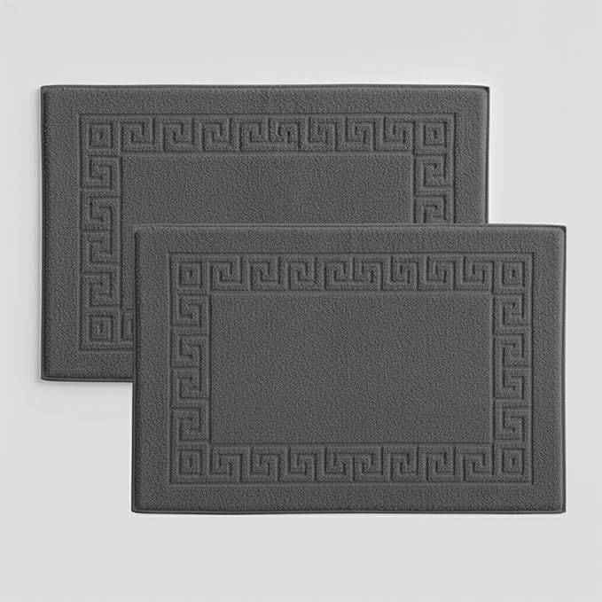 Peace Sleep Bedding Luxury Cotton Bath Mats Set of 2 – 20x32 Inches – 100% Ring-Spun Cotton, 650 GSM – Soft, Absorbent & Quick-Dry – Spa & Hotel Quality – Machine Washable – Dark Grey