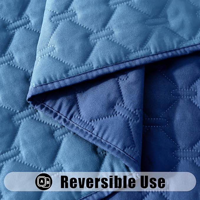 Smiry Waterproof Dog Bed Cover Blanket, Soft Reversible Pet Blanket, Washable Leakproof Cats Dogs Couch Cover for Sofa, Couch, Furniture, Plaid (30x70 Inch, Navy/Blue)