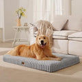 Orthopedic Dog Bed for Extra Large Dog, Waterproof Pet Bed,Non-Slip Bottom and Egg-Crate Foam with Removable Washable Cover Crate Bed,Grey,42"x30"x4"
