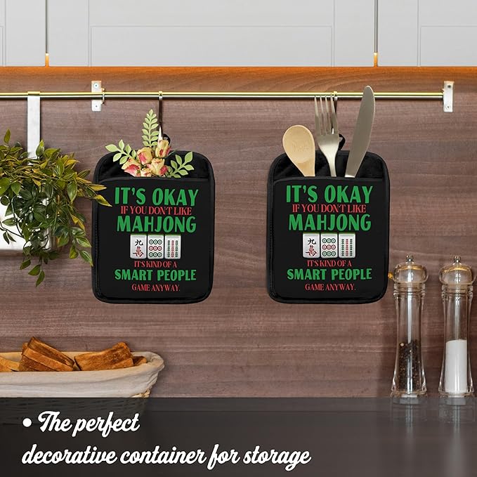 Mahjong Gifts Pot Holders for Kitchen，Mahjong Gifts for Women，Funny Oven Mitts,Cute Pot Holders,Funny Kitchen Decor,Potholder(Color-02)
