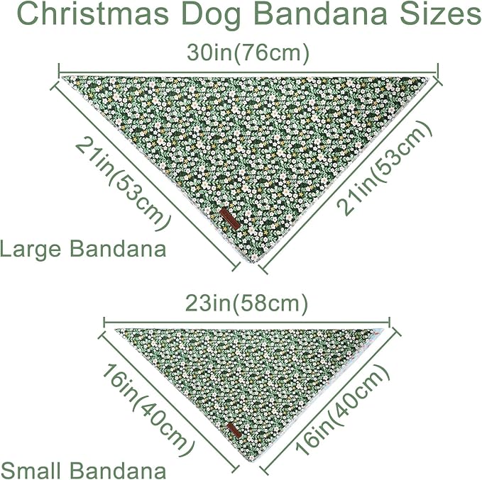 UP URARA PUP Summer Dog Bandana,Cute Pet Bandana with Flower Pattern,Adjustable Green Puppy Dog Bibs,Washable Triangle Dog Scarf for Boy,Girl Dogs or Cats…