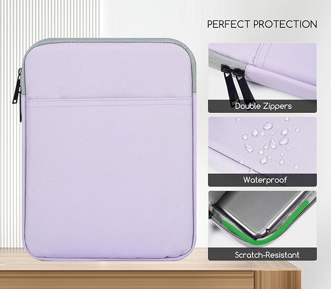 6-7 Inch Tablet Sleeve for Amazon Fire 7/Kindle 11th/Kindle Paperwhite Signature Edition & Kids 11th Gen 2021 6.8"/Kindle Oasis Touch,Kobo Clara 2E/Libra 2 eReader Protective Bag Case(Purple)