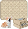 FunFurry Washable Pee Pads for Dogs - 2 Pack Reusable Pee Pads，Waterproof Puppy Pads，Pet Training Pads，Super Absorbent with Dog Paw Shape Non-Slip Backing (Cream, 18" X 24" - 2 Pack)