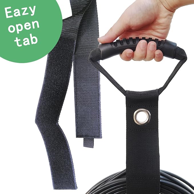 Portable Extension Cord Holder and Organizers,Storage Straps with Carrying Handle and Grommet, for Cables, Ropes, Garden Water Hoses Carrying organization (5 Pack (10"/13"/3pcs28"))