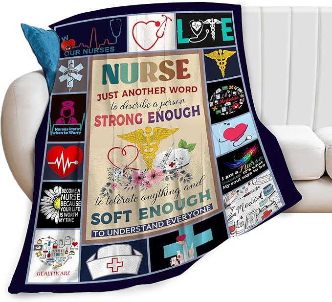 Nurse Blanket Nurse Throw Blanket Soft Fleece Flannel Bedding Gifts for Men Women Girls Adults Stuff Plush for Couch Sofa Bed Office Room Decor 50"X60"