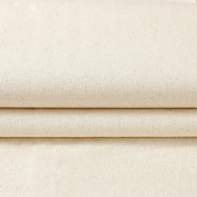 Zoblise 100% Cotton Muslin Fabric: 5 Yards x 63" Natural Color Muslin, 100% Cotton Fabric, Natural Unbleached, for Sewing Draping Material