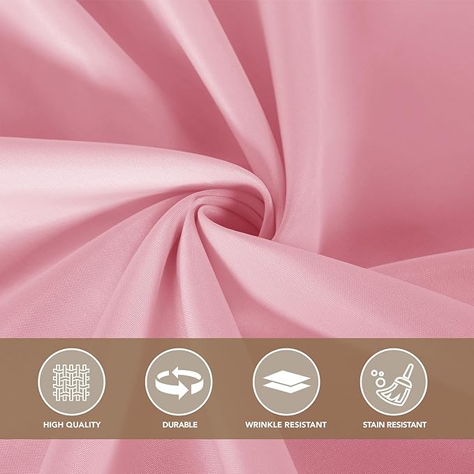 sancua Round Tablecloth 132 Inch Diameter, 6 Pack - Circle Polyester Fabric Table Cloth for Wedding Party Reception Banquet Birthday, Washable Formal Table Cover (Fit 54-96 Inch Tables), Pink