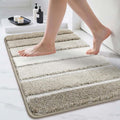 COSY HOMEER Bathroom Rugs 30"x20", Ultra Soft Absorbent Bath Mat with Non-Slip TPR Backing, Machine Washable Shaggy Rug for Bathroom Floor, Beige