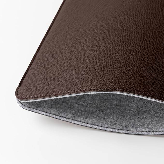 Comfyable Slim Laptop Sleeve 16 Inch Compatible for MacBook Pro 16-Inch M4 M3 M2 Pro/Max 2024, Faux Leather Protective 16-in Mac Cover Case, Coffee