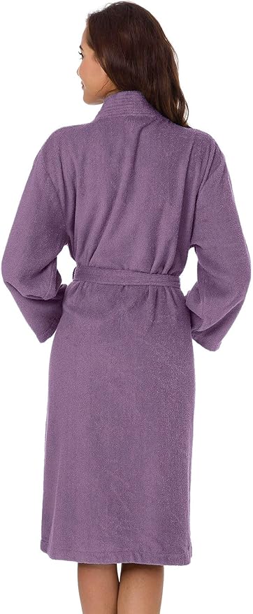 SIORO Women Terry Cloth Bath Robes with Pockets, Soft Long Cotton plush Kimono Wrap Bathrobe, Spa, Fuzzy Female nightgrown