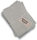 MEEMA Kitchen Towels and Dishcloths Sets of 4 | Large 18 x 28 Inch | Upcycled Cotton Tea Towels for Kitchen | Super Absorbent Cotton | Charcoal | Hand Towels