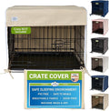Pet Dreams Dog Crate Cover - Breathable Fabric Kennel Topper for Double-Door Crates, Fits iCrate Dog Cages 18, 24, 30, 36, 42, 48 Inches (Khaki, XX Large, 48")