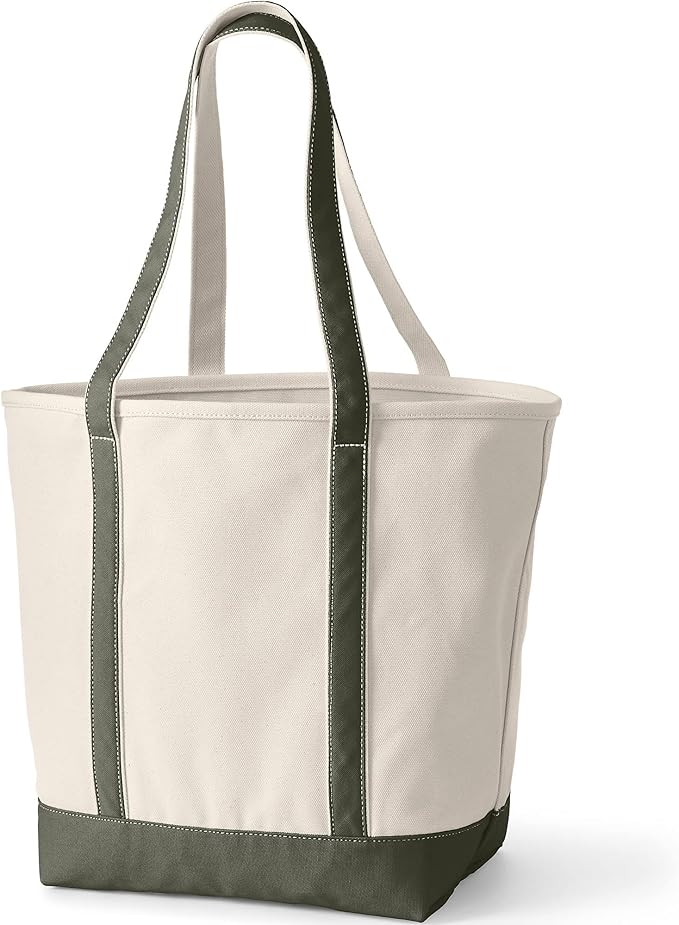 Lands' End Open Top Canvas Tote Bag