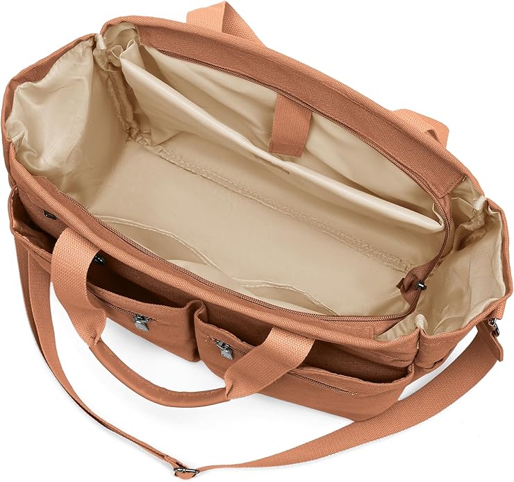 Women's Large Canvas Tote Bag Set (2PCs) - Ideal for Laptop, Hobo, Crossbody, Handbag, Travel, Gym & Work