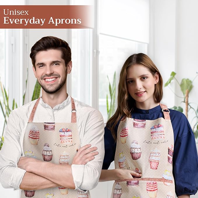 Maison d' Hermine 100% Cotton Apron for women with Pocket Kitchen Chef Apron for Men Cooking Gardening Server Waitress