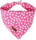 UP URARA PUP Valentine Dog Bandana, Pink Heart Triangle Bid Scarf for Small Medium Dog, Cotton Pet Kerchief for Girl Boy Dogs or Cats, Red Dog Bandana, Cute Adorable Puppy Bandana