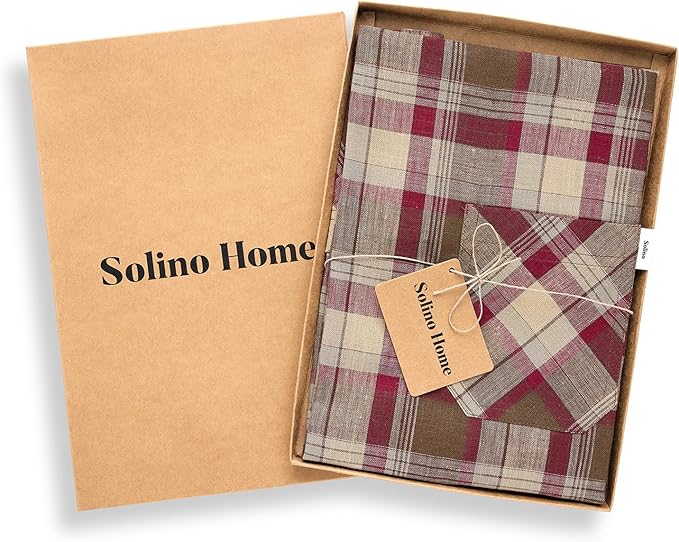 Solino Home Linen Bib Apron for Men & Women - 33 x 30 Inch Kitchen Apron with Front Pockets - Handcrafted from European Flax