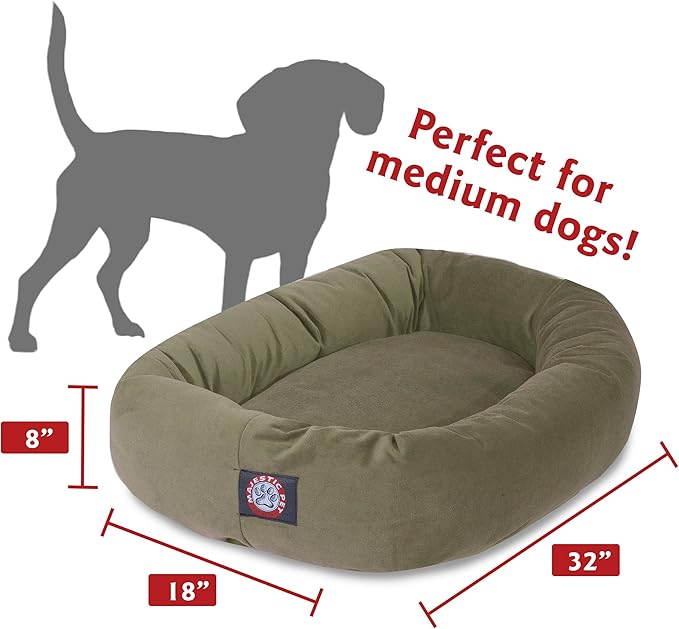Majestic Pet Villa 32 Inch Shredded Memory Foam Dog Bed for Medium Sized Dog 32x23x7 Inch–Orthopedic Pet Bed - Washable Medium Puppy Mat with Head Support-Azure