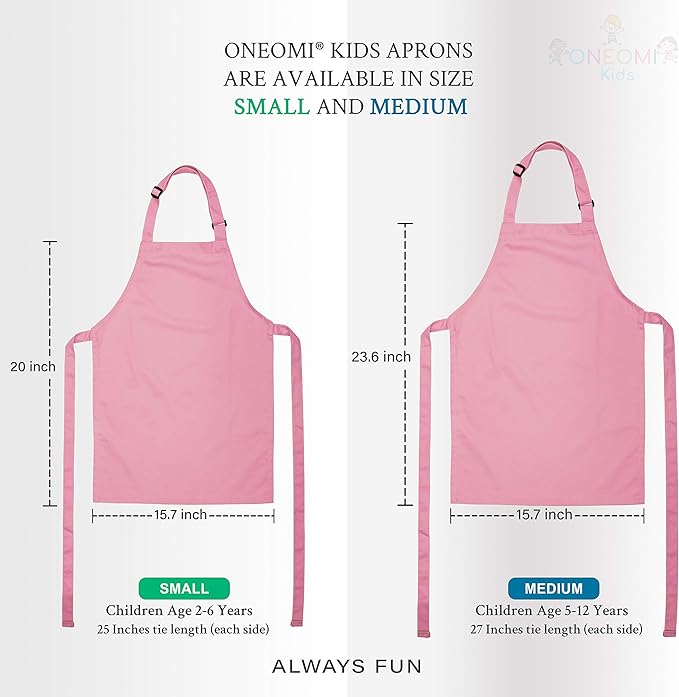 Kids Apron, Small, 100% Cotton With An Adjustable Strap to fit All Ages