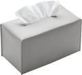 REGELETO Pu Leather Tissue Box Cover, Rectangular Holder with Bottom Belt - Modern Decorative Organizer for Bathroom, Car, Bedroom, Hotel, Office (Grey)