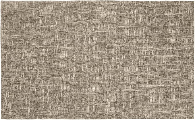 HARFINGTON 4pcs Linen Fabric Placemats 12" x 18" Polyester Rectangle Place Mats Machine Washable Heat Resistant Kitchen Table Mats for Outdoor Indoor Party Family Holiday, Light Brown