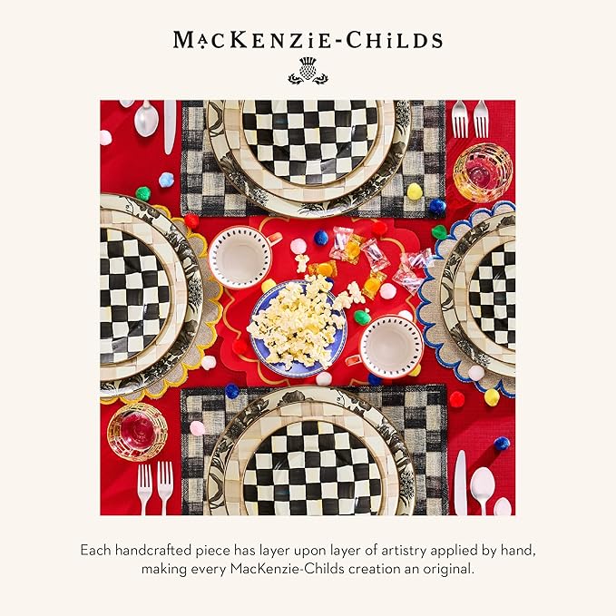 MACKENZIE-CHILDS Set of 4 Sinamay Placemats, Durable Woven Table Mats, Black
