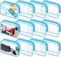 Eilyliafe Clear Cosmetic Bag Transparent Makeup Bag for Women Men Waterproof Travel Makeup Clear Toiletry Organizer Cosmetic Storage Pouch Case with Zipper (12, Blue, Medium)