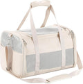 Monanller Fashion Leather Dog Carrier, Airline Approved Cat Carrier Soft Sided Pet Bag Carrier Purse for Puppy Kitten Small Animals White