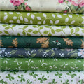 7Pcs 9.8" x 9.8"(25 * 25CM) Cotton Fabric DIY Making Supplies Quilting Patchwork Fabric Fat Quarter Bundles DIY for Quilting Cotton Patchwork Cushions (7pcs Small Flowers, 9.8" x 9.8")