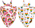 THLOH Pride Dog Bandanas - 2 Pack Reversible LGBT LGBT+ Pet Scarf for Boy and Girl | Premium Durable Fabric | Rainbow Bandana for Small Medium Large and Extra Large Dogs (Pride, Large)