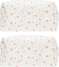 PAZIMIIK 2PCS SET Vintage Quilted Makeup Bag Cosmetic Pouch for Brushes Pencils and Travel Make Up Accessories for Women and Girls Gauze Rose