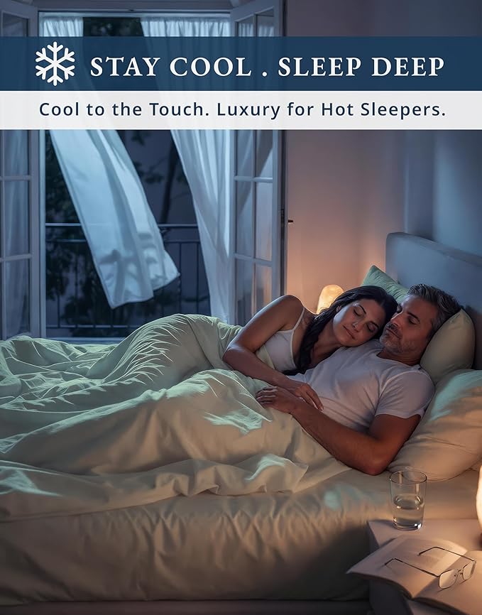LANE LINEN 100% Egyptian Cotton Twin Bed Sheets - 1000 Thread Count, Eco Friendly Naturally Cooling Sheets, Soft & Comfy Sateen Weave for Silky Smooth Finish, Available in Variety of Color - Ivory