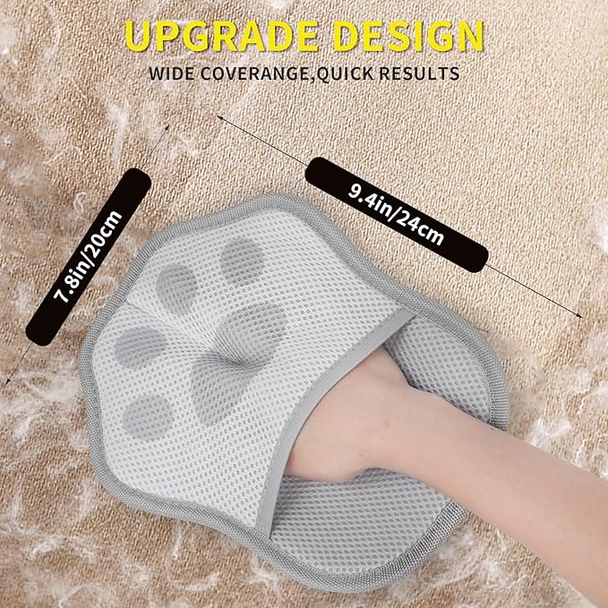 JDHTMTCBGX Pet Hair Removal Glove, Magic Pet Hair Remover Glove Reusable, Magic Brush Pet Hair Remover for Clothing, Couch, Carpet, Car Seat.