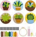 Punch Needle Coaster Kit for Adults Beginners, Easy Punch Embroidery Starter Set with Instructions – Fun Mug Rug Making Kit for Table Decor & Festival DIY Gifts (6pcs Succulent Plants)