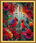 Foxnyart Stamped Cross Stitch Kits Full Range of Embroidery Needlework Starter Kits for Beginners Adults 11CT Embroidery Patterns Art Crafts DIY Needlepoint Kit-Flower Bird 16x20 inchs