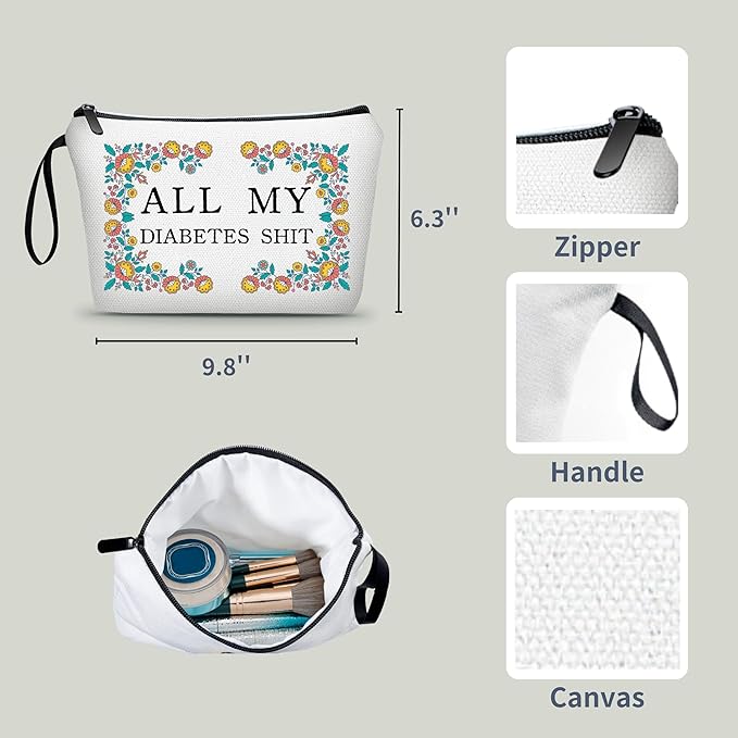 ARIOSEY Diabetic Gifts,Diabetes Travel Case,Medicine Pouch,Small Cosmetic Bag,Diabetic Bags,Medicine Bags for Pills,Makeup Bag Travel,Diabetes Accessories,Pill Pouches,Christmas Gift