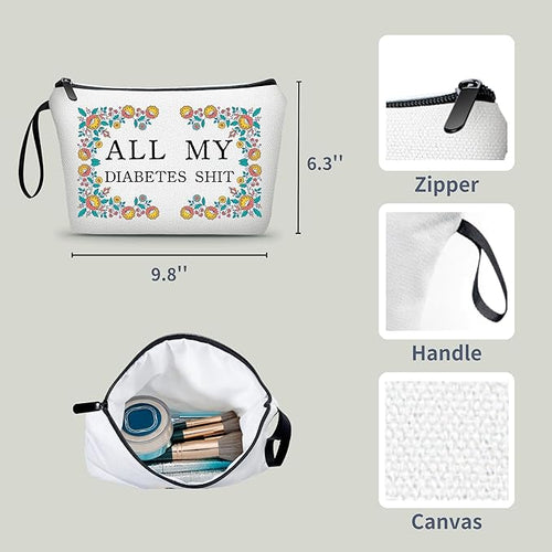ARIOSEY Diabetic Gifts,Diabetes Travel Case,Medicine Pouch,Small Cosmetic Bag,Diabetic Bags,Medicine Bags for Pills,Makeup Bag Travel,Diabetes Accessories,Pill Pouches,Christmas Gift