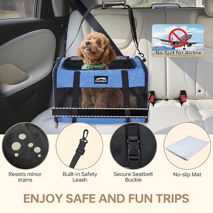 Furtent Large Cat/Dog Carrier up to 25 Pounds, Portable Soft Sided Pet Travel Carriers for Medium Big Cats and Puppy, Collapsible Puppy Crate Outdoor 20x13x13in, Dark Blue