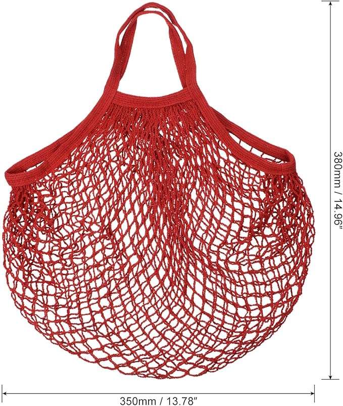 MECCANIXITY Cotton Mesh Bag Reusable Washable Mesh Net String Grocery Bags Organizer for Fruits Vegetables Shopping