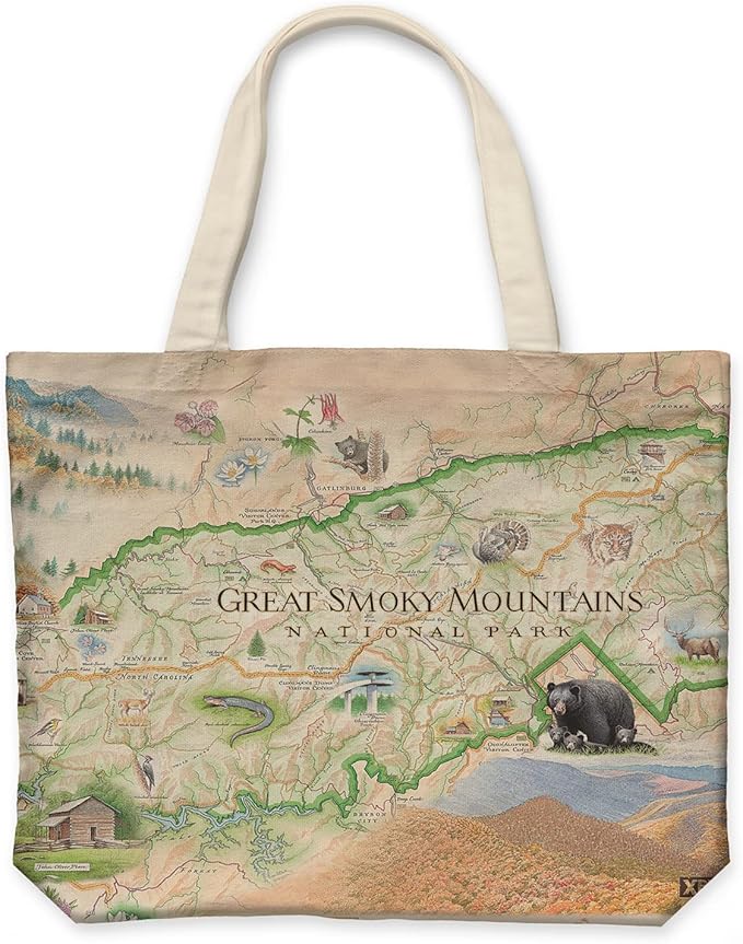 Xplorer Maps Canvas Tote Bag with Handles, Cloth Grocery Shopping Bag, Reusable & Eco-friendly Bag, 100% Cotton, Washable