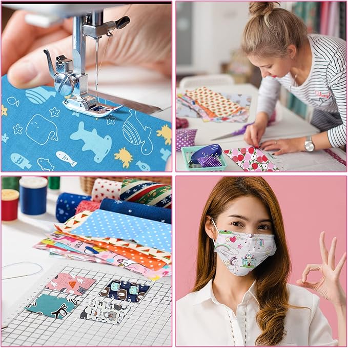 Oudain 100 Pcs 10 x 10 Inches Cotton Fabric Squares Bulk Floral Fabric Scraps Precut Fat Squares Material for Sewing Sheets for DIY Craft Scrapbooking Quilting Patchwork Clothing(10 Inch,Lovely)