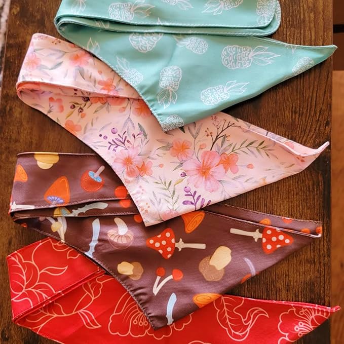 DORUI 4 Pack Dog Bandanas,Pet Bandanas, Premium Durable Fabric, Unique Design, Adjustable Scarf for Cat Puppy Dogs(Small)