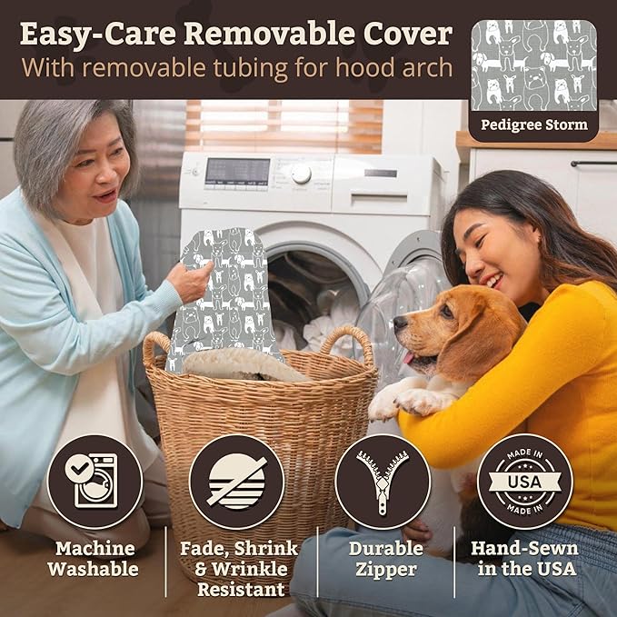 Snoozer Luxury Cozy Cave Pet Bed, Wag Collection, Large - Pedigree Storm
