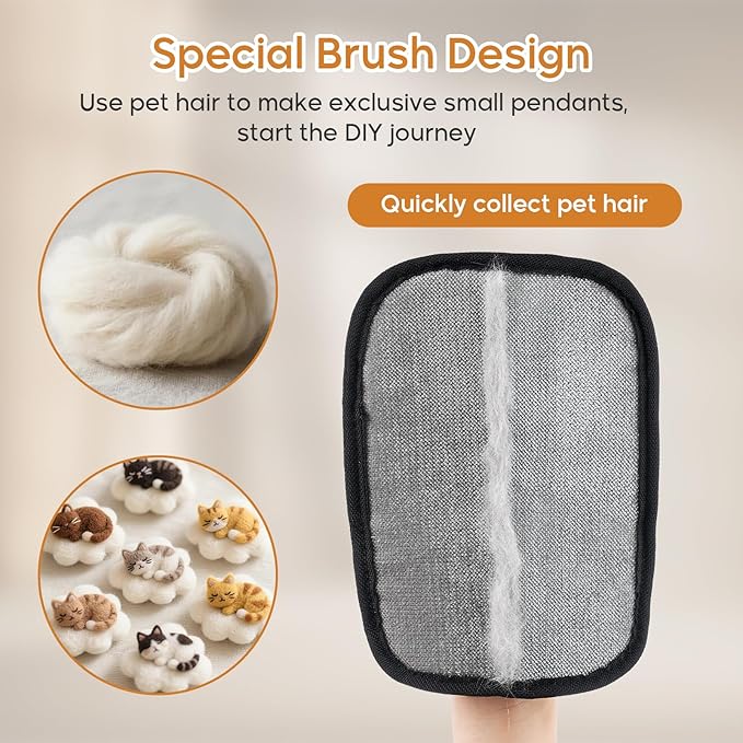 SUPVOL 【2Pcs】 Pet Hair Removal Glove for Cats & Dogs, Upgraded Five-Finger Electrostatic Pet Hair Gloves, Reusable Magic Brush Pet Hair Remover Tool for Laundry, Couch, Carpet, Car Seat, Clothing