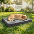 Sytopia 42 Inch Indestructible Dog Beds for Large Dogs, Canvas Outdoor Chew Proof Dog Bed, XL Orthopedic Pet Bed with Waterproof & Washable Removable Cover, Non‑Slip Bottom, Dark Grey