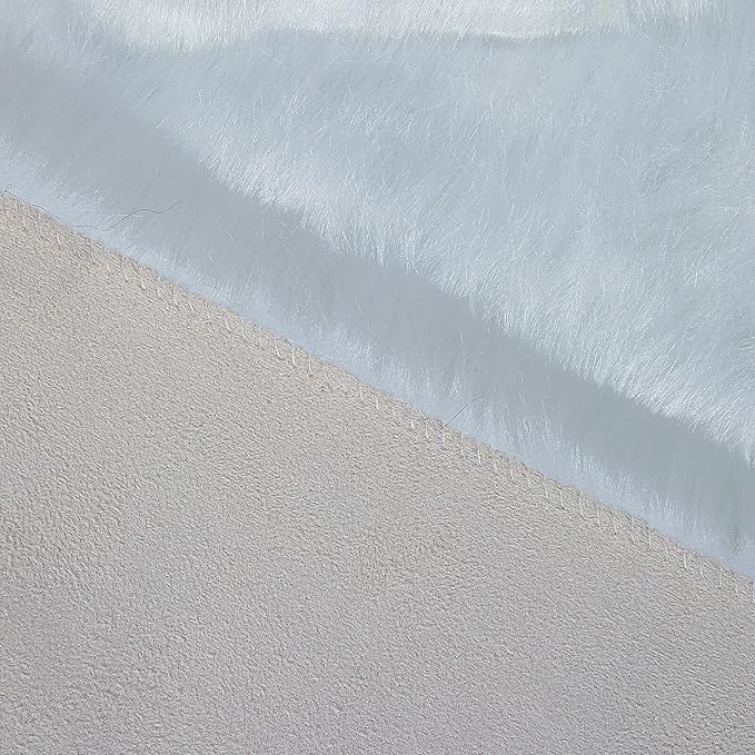 Faux Fur Rug Sheepskin Shag Fluffy Fuzzy White 3x4 ft Rugs for Bedroom Bedside Bed Floor Living Room Plush Rectangle High-Density Cushion Carpet Super Sofa Cover
