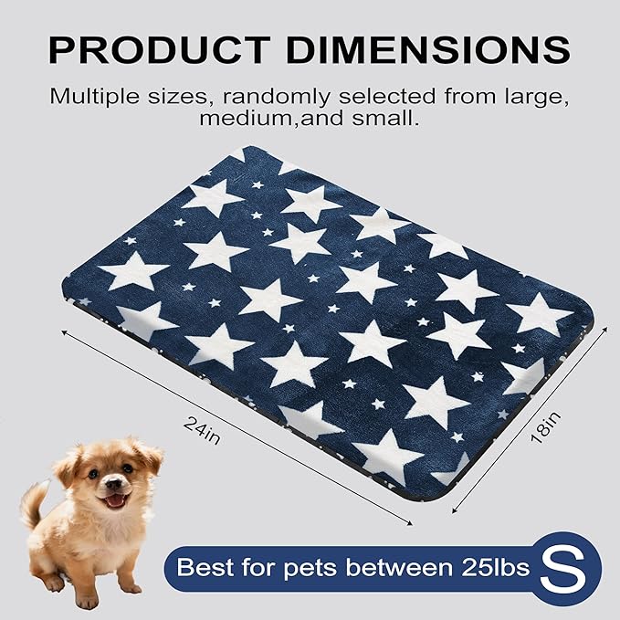 WITTOP Washable Dog Bed Plush Orthopedic Outdoor Crate Mat with Non-Slip Bottom,Luxe Soft Kennel Pad for Pets, Cozy Cage Cushion & Pet Sleeping Mattress Large Sized,Medium,Small Dogs,24 x 18 inch,Blue